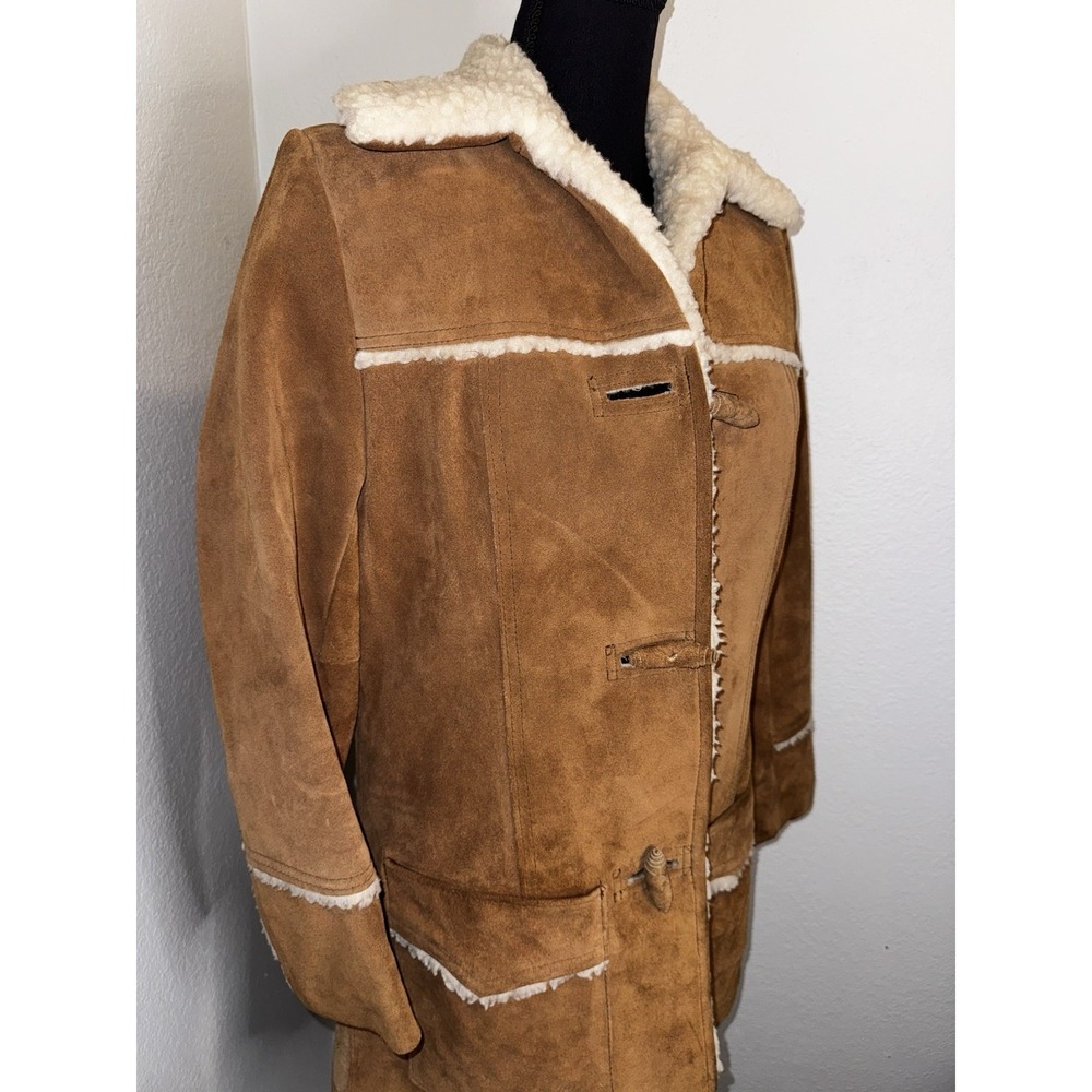 Vintage‎ Women's Pioneer Wear Leather & Sherpa Western Style Coat Size 14 - Picture 2 of 12